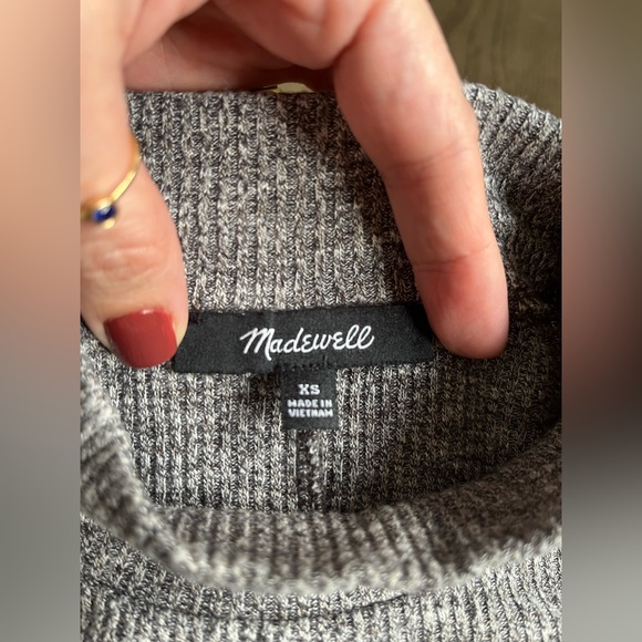 MADEWELL Gray Knit Mock Neck XS - Picture 4 of 7